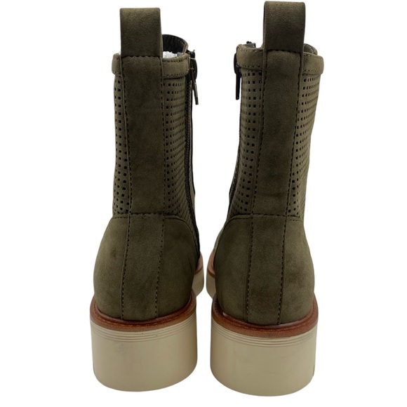 MIA Womens Shoes Havenn Combat Boots Green Vegan Leather Lace Up Chunky Trendy - Picture 6 of 12